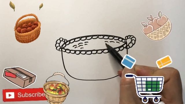 How To Draw a Basket | Bolalar uchun chizilgan savat | корзина для рисования для детей смотреть онлайн