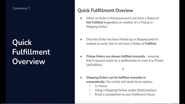 Fulfillment Overview || Commerce7 смотреть онлайн