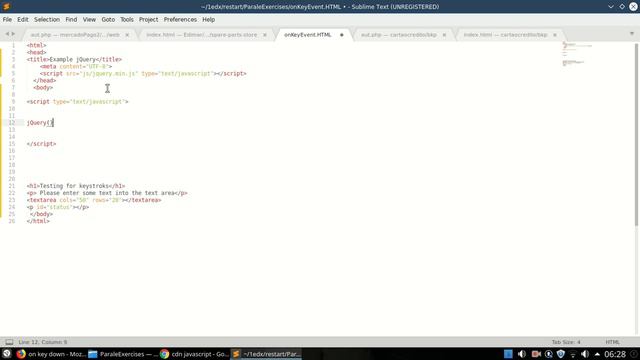Upkey event jQuery смотреть онлайн
