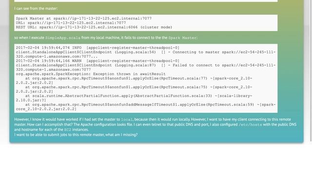 Connecting to a remote Spark master - Java / Scala смотреть онлайн