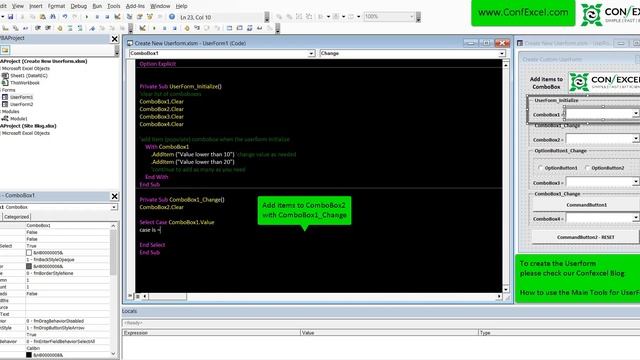 VBA Excel AddItem to ComboBox when another ComboBox Changes values - ConfExcel смотреть онлайн