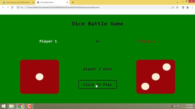 Dice Battle Game in JavaScript смотреть онлайн