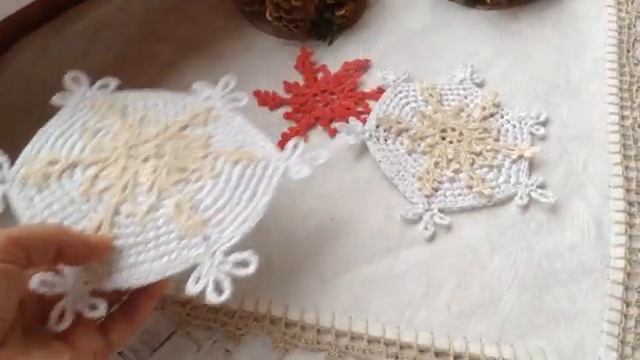 Невероятная идея к новому году ! Салфетка Обвязка края крючком Кайма крючком #каймакрючком смотреть онлайн