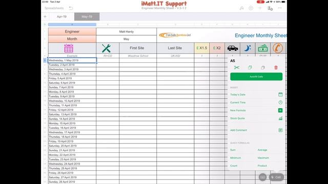 Monthly Sheet Date Range Change on Numbers for iPad смотреть онлайн