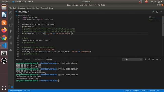 20 | Use of DateTime Package | Python3 смотреть онлайн