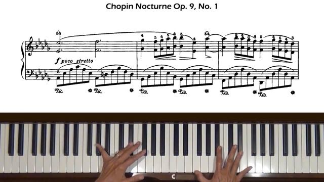 Chopin Nocturne Op. 9, No. 1 in B-flat minor Piano Tutorial смотреть онлайн