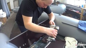 Установка регулируемой надставки на транец ПВХ лодки Ракета