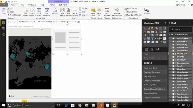 42 Create a card Power BI смотреть онлайн