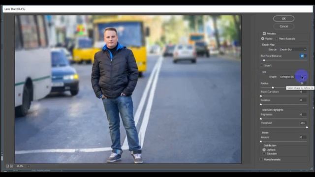 Photoshop باستخدام برنامج Lens Blur Effect تأثير العزل بالعدسة смотреть онлайн