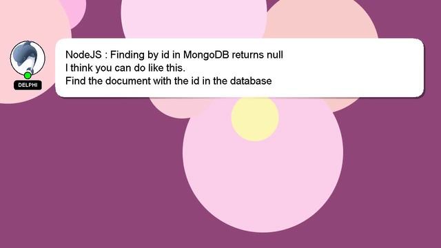 NodeJS : Finding by id in MongoDB returns null смотреть онлайн