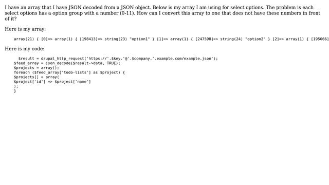 Drupal: Converting JSON to select list options смотреть онлайн