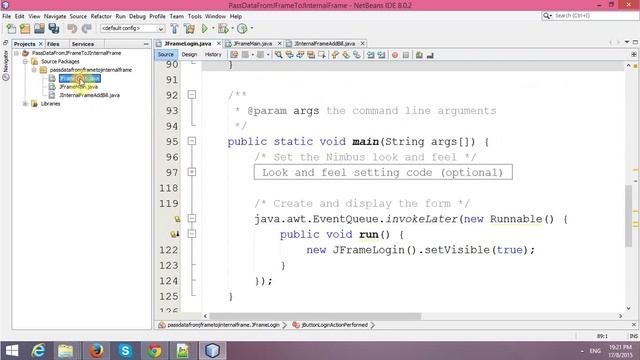 Passing Data from JFrame to JInternalFrame смотреть онлайн
