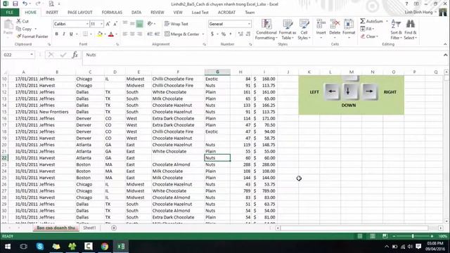 Bài 6: Điều hướng nhanh với Ctrl và phím mũi tên trong Excel смотреть онлайн