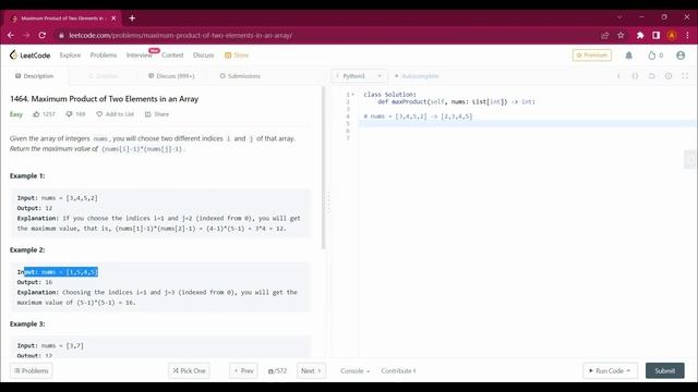 1464. Maximum Product of Two Elements in an Array with Python | Leetcode with Python #leetcode #tec смотреть онлайн