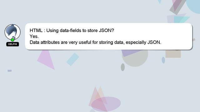 HTML : Using data-fields to store JSON? смотреть онлайн