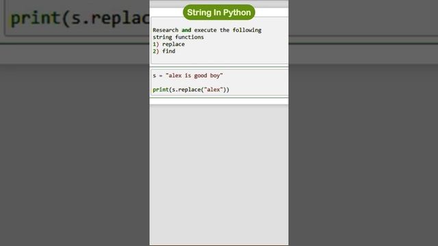 string in python replace and find method | python string | string methods смотреть онлайн