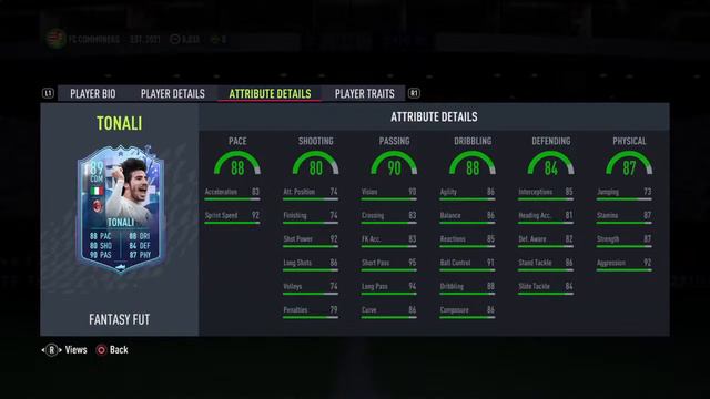WOW 89 FANTASY TONALI PLAYER REVIEW IN #FIFA22 смотреть онлайн