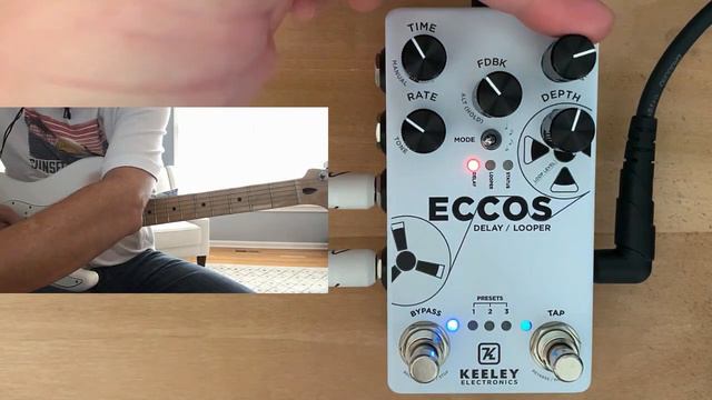 Keeley ECCOS Delay and Looper Pedal - Review, Demo, and Live Looping with Fender Mustang Amp & Stra смотреть онлайн