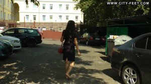 City-Feet.com - Brunette in a business dress - Dina [1]
