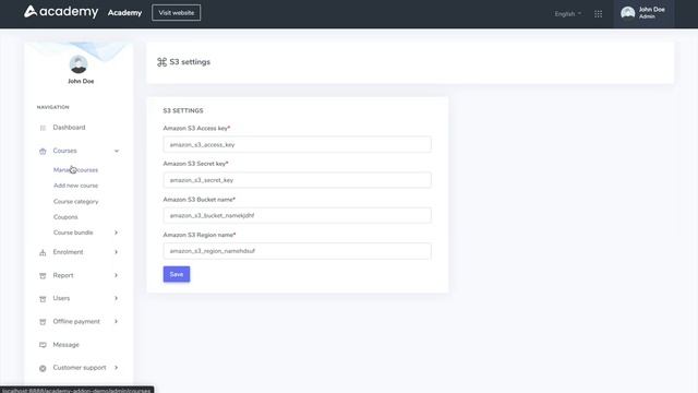 Amazon S3 addon for Academy LMS смотреть онлайн