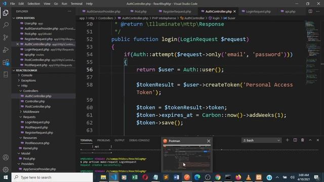 Part 24 -User Login Access token- Blog manager using React redux Laravel Api смотреть онлайн