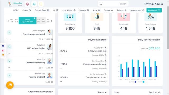 Medical Dashboard Bootstrap 5 Admin Panel Template with RTL Light Theme смотреть онлайн