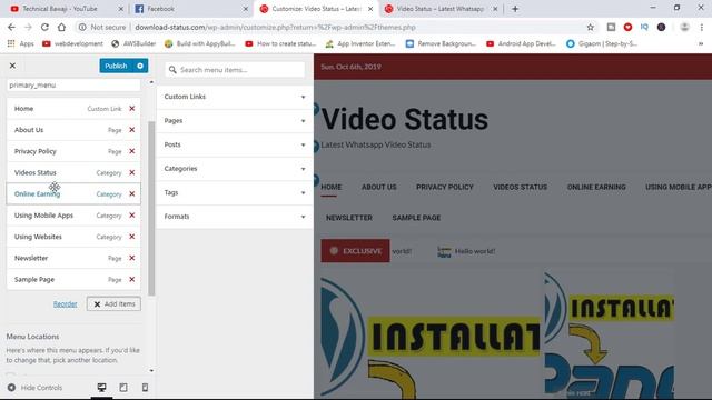 Wordpress Tutorial: How to Add Page Tab Links & Organize Posts in Different Pages in Menu смотреть онлайн
