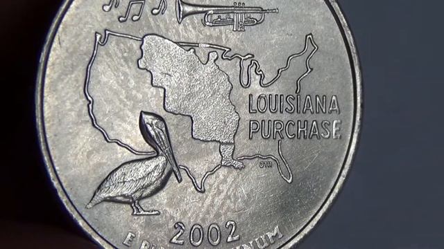 Coin of USA quarter dollar 2002(LOUISIANA)/Монета США 25 центов 2002 год (Луизиана) смотреть онлайн