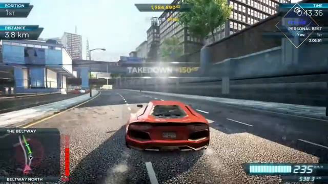 NEED FOR SPEED:MOST WANTED defeating blacklist#6 with lamborghini aventador смотреть онлайн