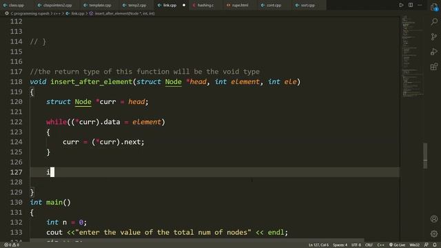 inserting a node at specific position in list || after a given node||insertion in singly linked lis смотреть онлайн