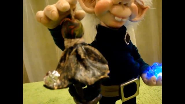Авторская кукла из запекаемой пластики "Гном- светильник" #Елена_Лаврентьева смотреть онлайн