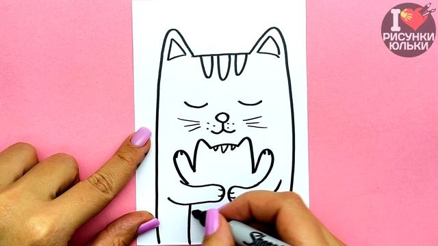 Открытка на День Матери своими руками | Что нарисовать Маме ко Дню Матери | Рисунки Юльки смотреть онлайн