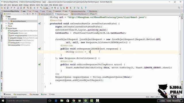 Lập trình Android - Volley - Bài 2: JsonObject Request смотреть онлайн