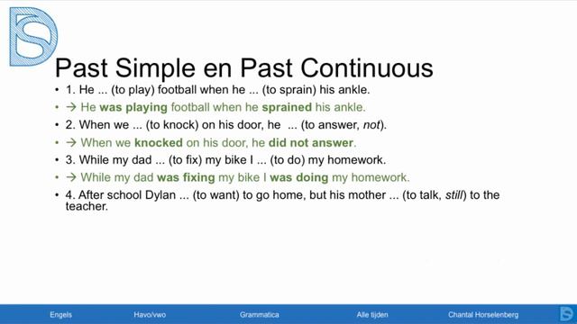 Engels - Oefenen met alle tijden (3) past simple/past continuous смотреть онлайн