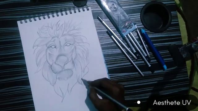 Lion simple sketch making | leo sketch |@-u.v смотреть онлайн