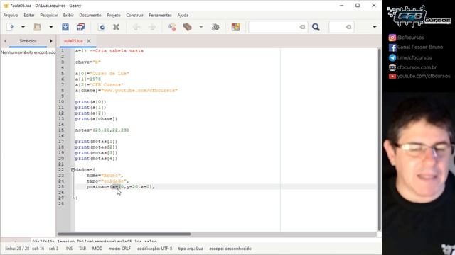 Aprendendo sobre Tabelas ou Arrays em Lua - Curso de Lua - Aula 05 смотреть онлайн