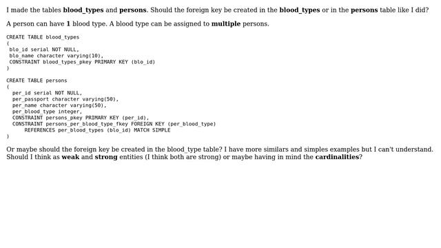 Databases: Foreign key: in which table? смотреть онлайн