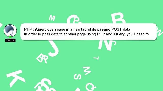 PHP : jQuery open page in a new tab while passing POST data смотреть онлайн