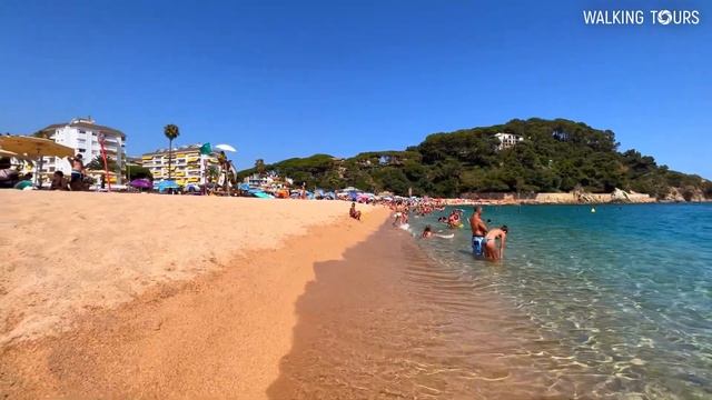 4K Lloret De Mar (Catalonia, Spain) Fenals Beach Walking Tour • July 2022