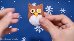 СОВА из пластилина. Видео лепка. Мастер класс для детей. Owl. How to make. Clay. Plasticine