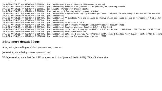 MongoDB eats 100% CPU when idle смотреть онлайн