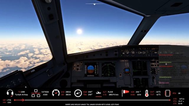 Stambuł-Katania | A320 NEO | Turkish Airlines | VATSIM смотреть онлайн