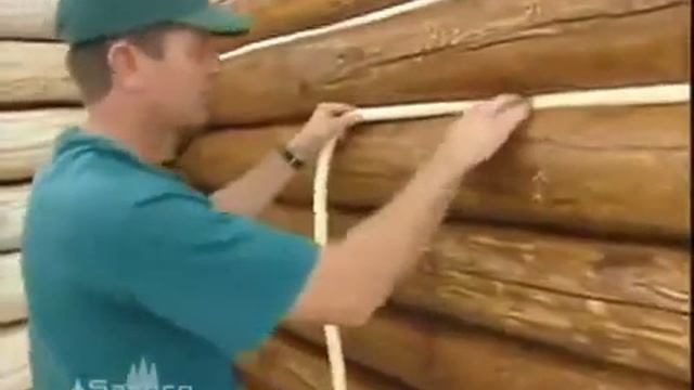 Заделка межбрёвернных зазоров уплотнительным шнуром. смотреть онлайн