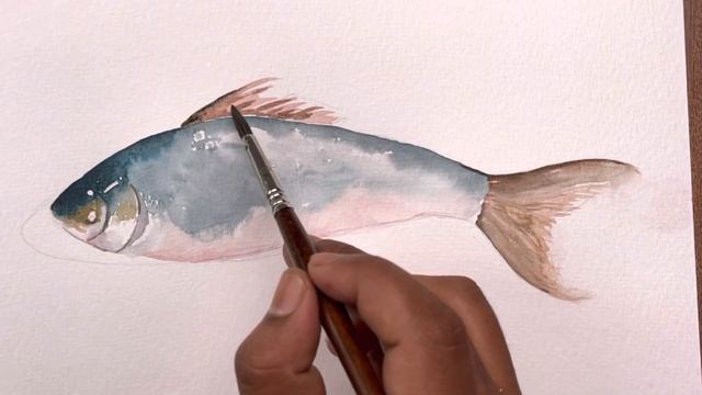 How to draw a fish | Watercolour painting for beginners смотреть онлайн
