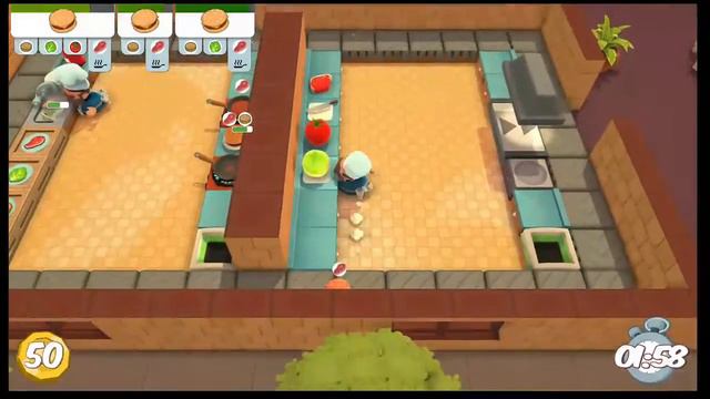 Overcooked 3 Stars Solo - Level 2-3 "Meat Merry-Go-Round" смотреть онлайн