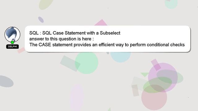 SQL : SQL Case Statement with a Subselect смотреть онлайн