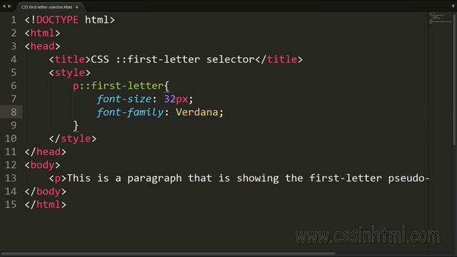 CSS ::first-letter selector смотреть онлайн