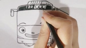 Как нарисовать автобус Тайо | Приключения Тайо | TAYO The little bus | мультик раскраска для детей