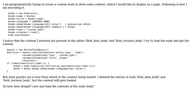 Drupal: Where and how does drupal store the node body in drupal 7? смотреть онлайн