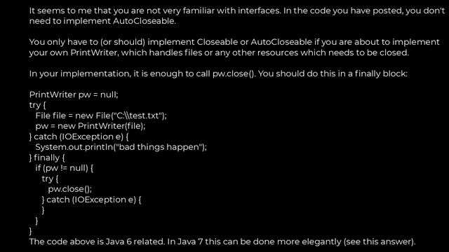 Java :implements Closeable or implements AutoCloseable(5solution) смотреть онлайн
